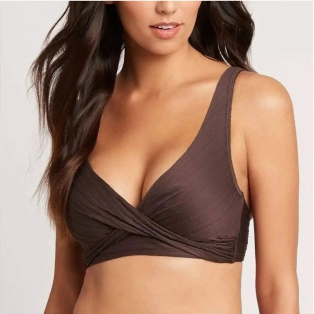 Sea Level Swim Casablanca Cross Fit MultiFit Bra Top Espresso Size US 8